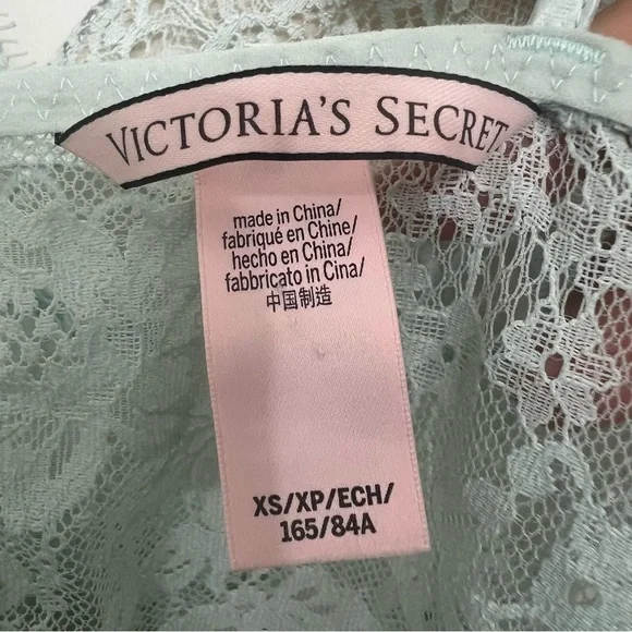 Victoria’s Secret XS Green Babydoll Y2K Coquette Mini Fairy Lace Mini Dress - Picture 10 of 13